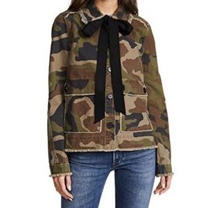 Veronica Beard Mercer camo jacket with detachable bow Sz M Excellent condition